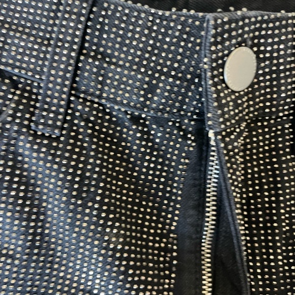 Zara Rhinestone Black Straight Leg Jeans Classic Style - Picture 6 of 12